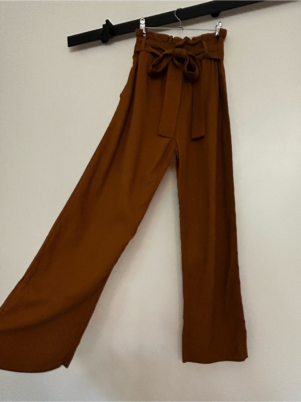 J. Crew Paperbag Waist Wide-Leg Pants — Chestnut Brown